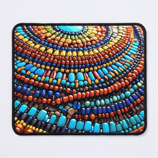 Item preview, Rainbow Mosaic: Macro Beadwork Mandala Texture designed and sold by Serene Strokes Art.