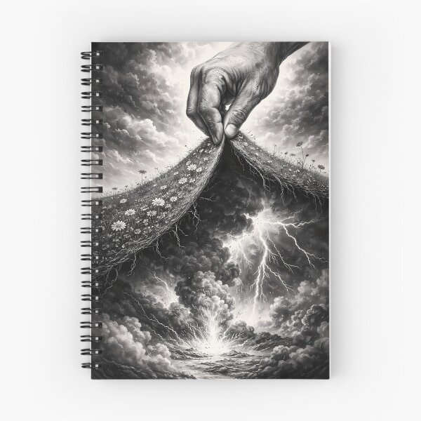 Item preview, Hand Lifting Meadow to Reveal Storm Beneath Earth designed and sold by ArtaFutura.
