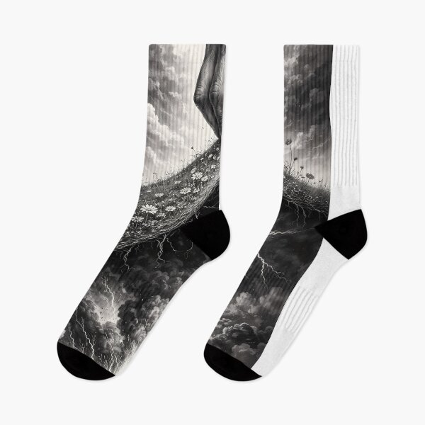 Item preview, Hand Lifting Meadow to Reveal Storm Beneath Earth designed and sold by ArtaFutura.