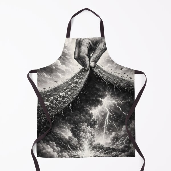 Item preview, Hand Lifting Meadow to Reveal Storm Beneath Earth designed and sold by ArtaFutura.