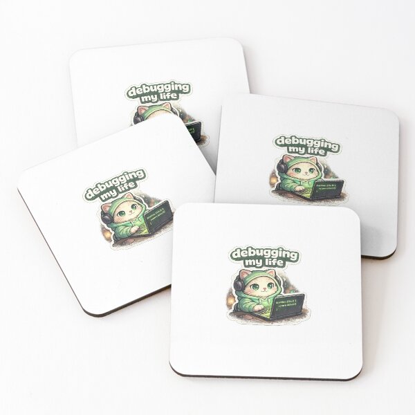 Item preview, Debugging My Life Cat Sticker – Cute Programmer Cat Coding Aesthetic designed and sold by VNyA.
