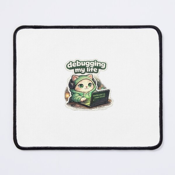 Item preview, Debugging My Life Cat Sticker – Cute Programmer Cat Coding Aesthetic designed and sold by VNyA.
