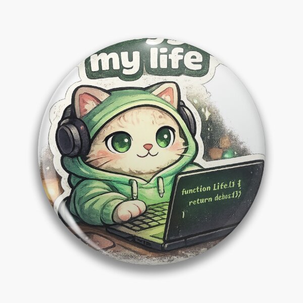 Item preview, Debugging My Life Cat Sticker – Cute Programmer Cat Coding Aesthetic designed and sold by VNyA.