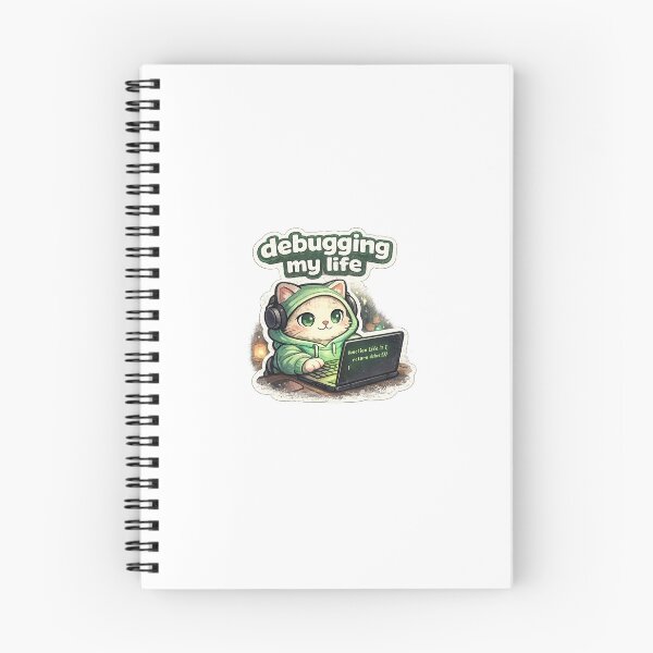 Item preview, Debugging My Life Cat Sticker – Cute Programmer Cat Coding Aesthetic designed and sold by VNyA.