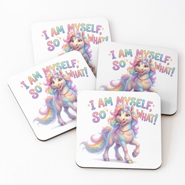 Item preview, Rainbow Unicorn with Cigarette - "I Am Myself, So What!" designed and sold by mirojurin by AXXISS .