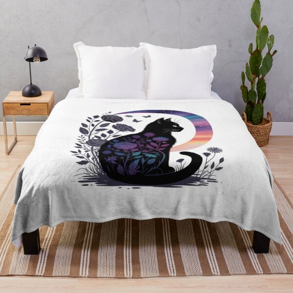 Item preview, Celestial Cat Floral Moon Cat designed and sold by FaithAbbott.