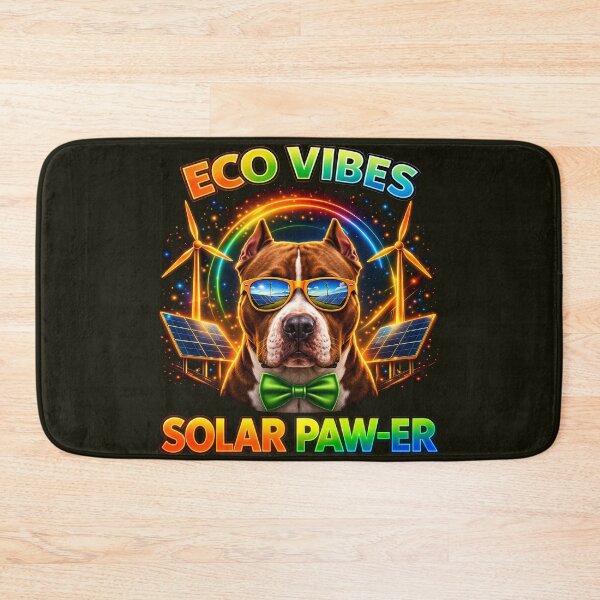 Item preview, Pitbull Solar Punk – Eco Vibes Solar Paw-er Dog Print Design designed and sold by PixelsPaws.