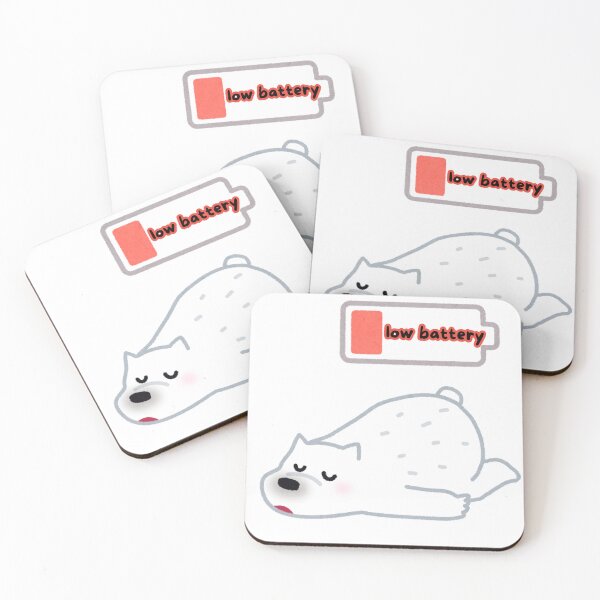 Item preview, polar bear with low battery phrase. designed and sold by geekmania48.