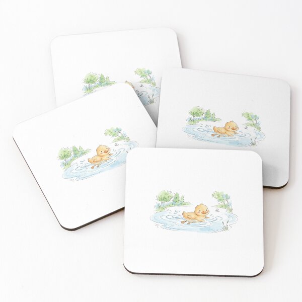 Item preview, cute duck swimming in a pond designed and sold by temptedd.