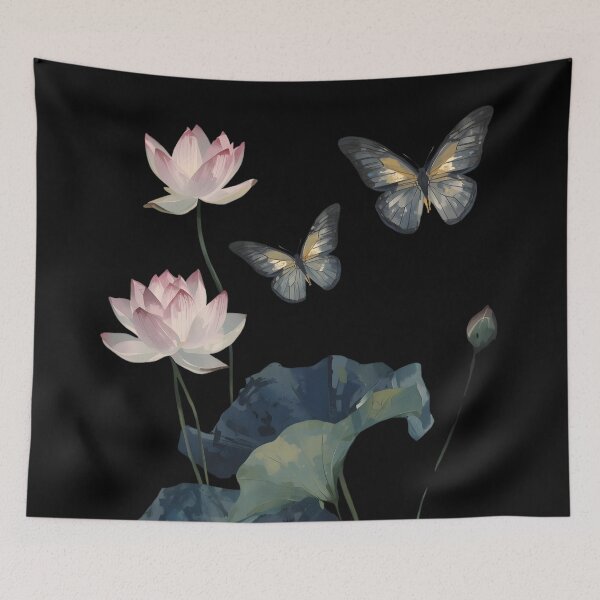 Item preview,  Lotus flowers and butterflies  designed and sold by uunaa.
