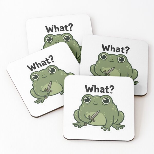 Item preview, Frog What? Murderous Frog Holding Tiny Dagger designed and sold by yamer-merya.