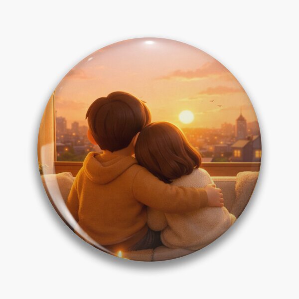 Item preview, Couple Embracing While Watching Golden Hour Sunset designed and sold by from Depression patient.