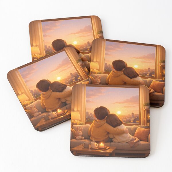 Item preview, Couple Embracing While Watching Golden Hour Sunset designed and sold by from Depression patient.