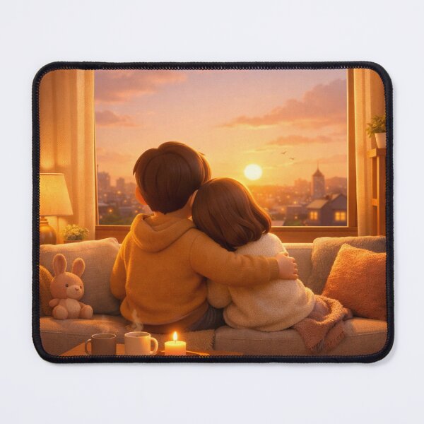 Item preview, Couple Embracing While Watching Golden Hour Sunset designed and sold by from Depression patient.