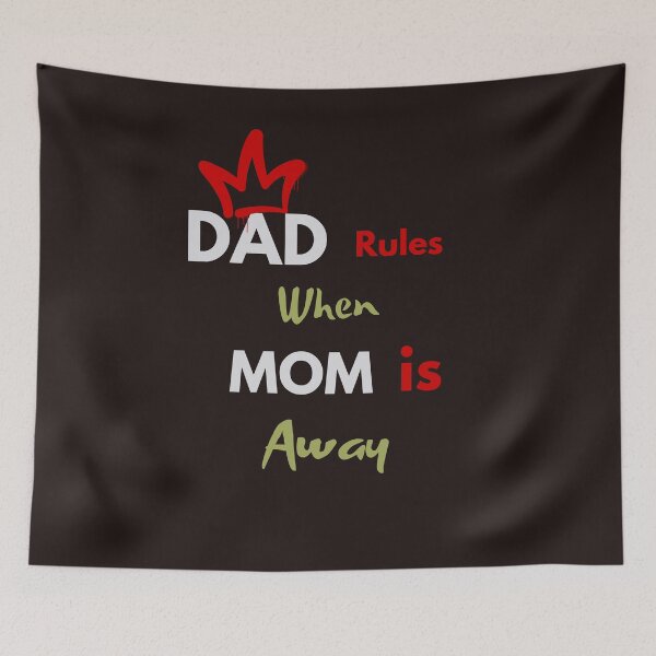 Item preview, Dad Rules When Mom is Away Funny Fatherhood T-Shirt designed and sold by bozet.