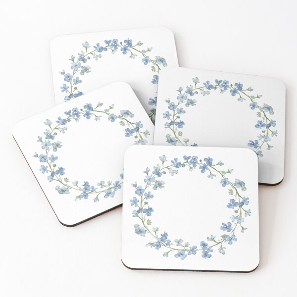 Item preview, Wreath of forget-me-not flowers watercolor designed and sold by uunaa.