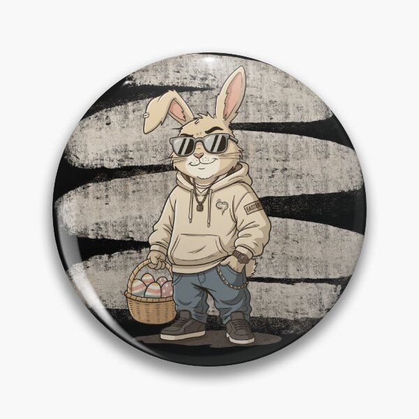Item preview, Cool Easter Bunny with Sunglasses Holding Basket – Confident Funny Rabbit Design designed and sold by Xatutik.art.