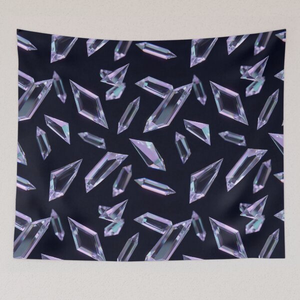 Item preview, Ethereal Floating Crystals Iridescent Purple Crystalcore Art designed and sold by AURA - Curated Excellence.