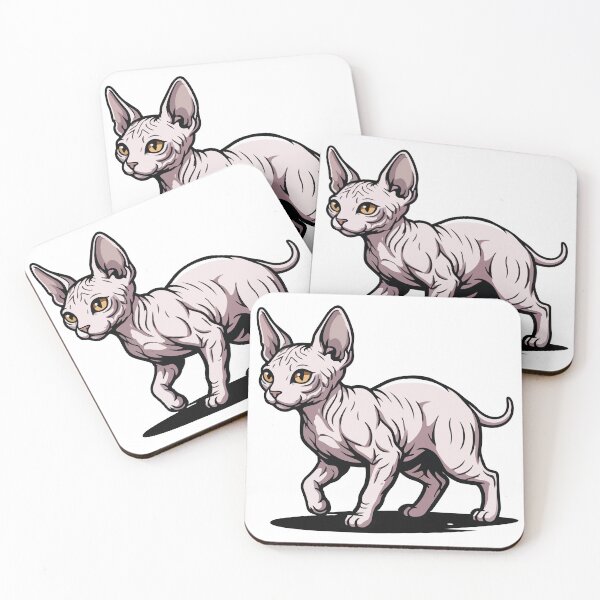 Aperçu de l'œuvre Chat Sphynx Sans Poil Marche Portrait Design créée et vendue par PixelStudioBe.