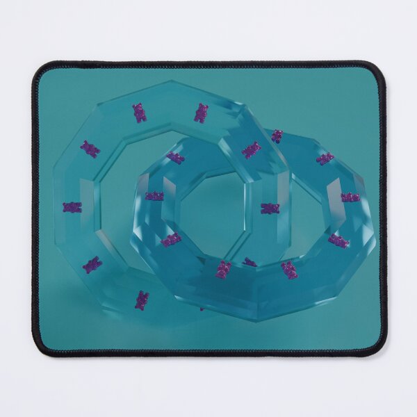 Item preview, Surreal Teal Glass Rings with Purple Gummy Bears designed and sold by CMYK-Glass.