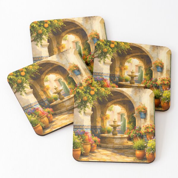 Item preview, Mediterranean Courtyard With Lemons designed and sold by Jokerstyle.