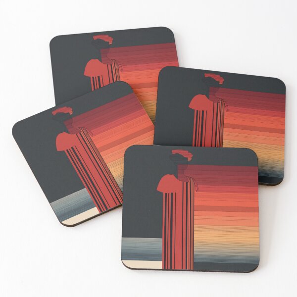 Item preview, Abstract Red Sunset and Vertical Stripes designed and sold by BestVarieties.