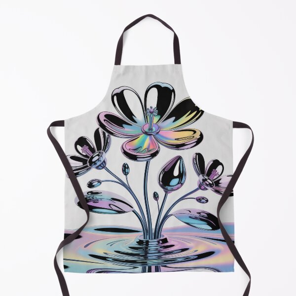 Item preview, Liquid Chrome Botanical Art – Y2K Futuristic Metallic Floral Design designed and sold by Tamas Das.