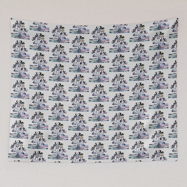 Item preview, Liquid Chrome Botanical Art – Y2K Futuristic Metallic Floral Design designed and sold by Tamas Das.
