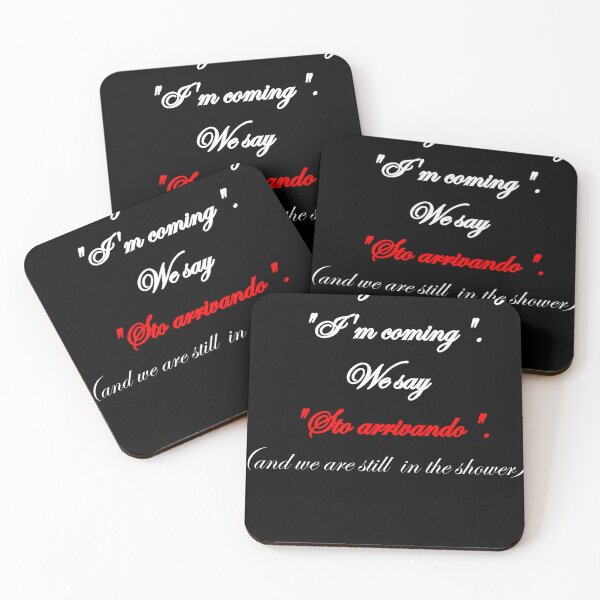 Item preview, Sarcastic Italian Sto Arrivando I'm Coming Punctuality Meme Black Version designed and sold by TheItaliandilemma.