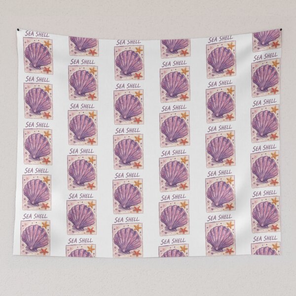 Item preview, Purple Sea Shell Design | Ocean Aesthetic | Minimal Coastal Typography designed and sold by Mialunaa.