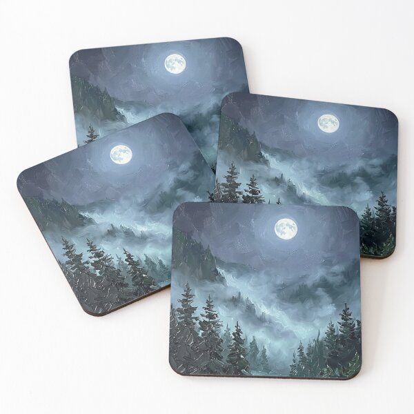 Item preview, Misty Forest Stream Under Glowing Moon designed and sold by Vista Atelier.