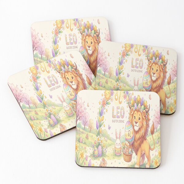 Item preview, Easter Leo Zodiac Lion: Majestic Lion with Floral Mane & Easter Eggs Art designed and sold by ClaussShop.