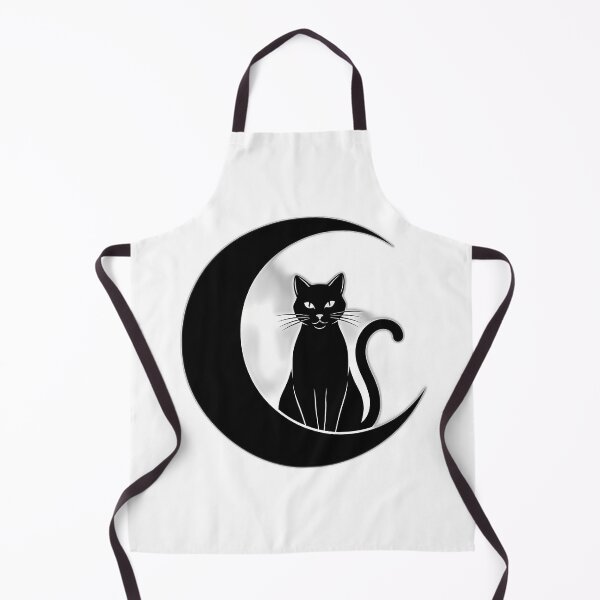 Item preview, Mystical Black Cat Crescent Moon Sigil designed and sold by IllumeInk.