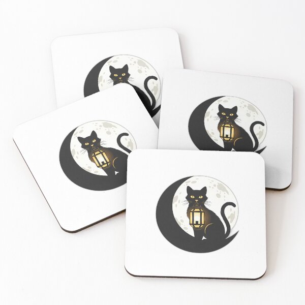 Item preview, Black Cat Lantern Crescent Emblem designed and sold by IllumeInk.