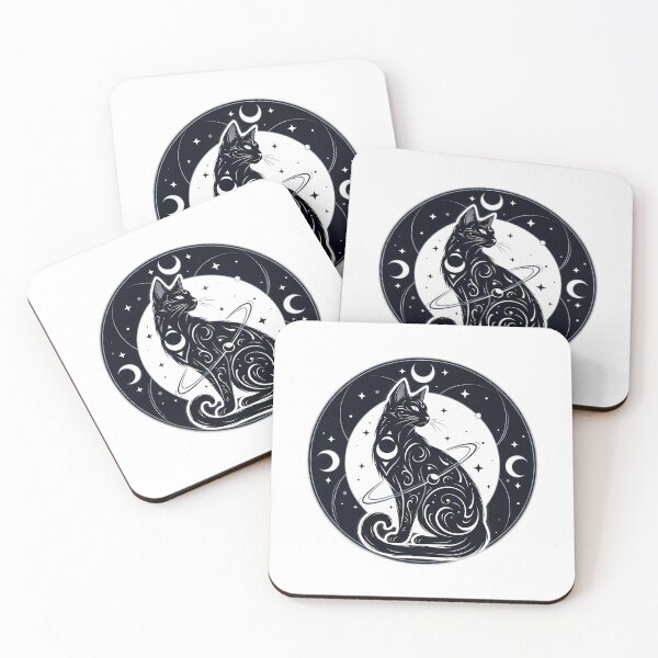 Item preview, Celestial Goth Cat Oracle Crest designed and sold by IllumeInk.