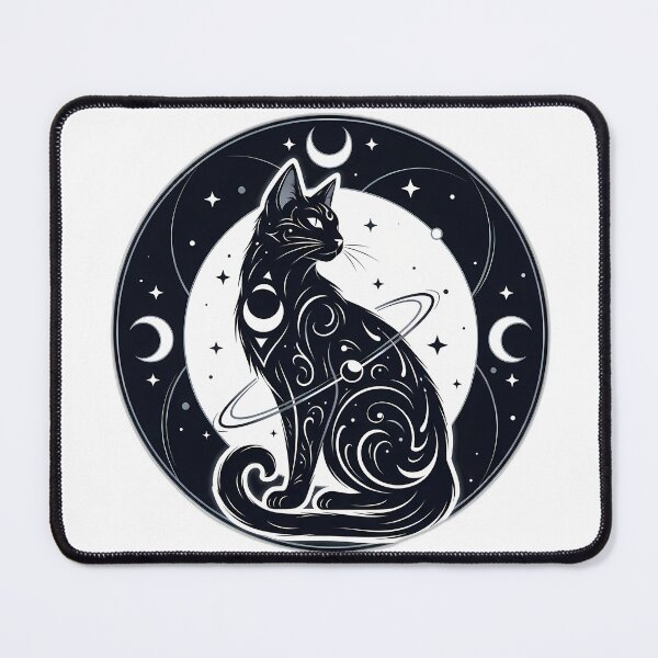 Item preview, Celestial Goth Cat Oracle Crest designed and sold by IllumeInk.
