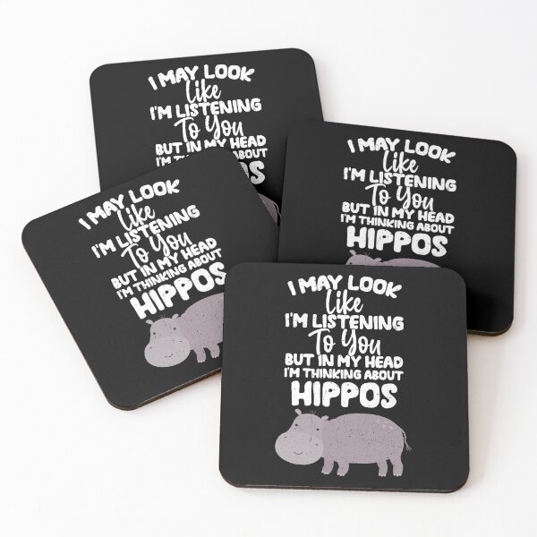Item preview, I May Look Like I'm Listening To You But In My Head I'm Thinking About Hippos designed and sold by GabbyKash.