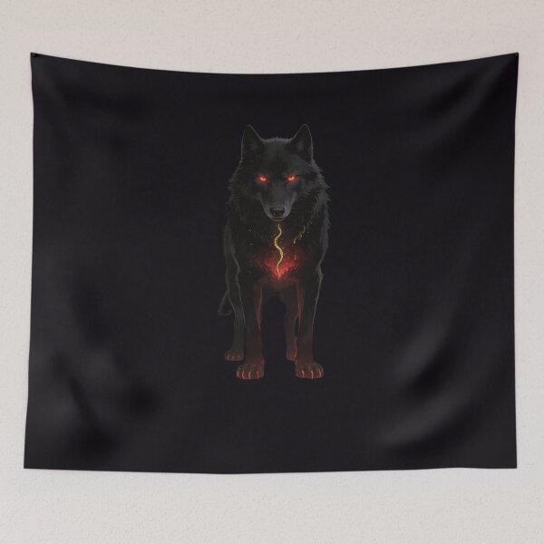Item preview, Dark Sacred Wolf Abandoned by Death in Cathedral designed and sold by GeoWhimsy Studio.