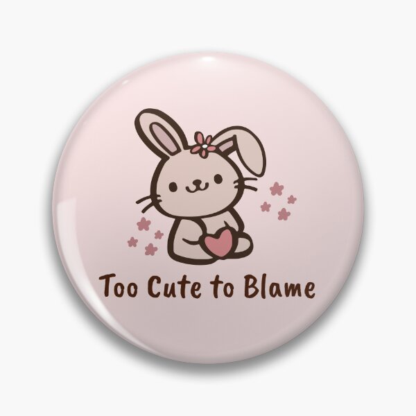 Item preview, Too Cute to Blame - Kawaii Bunny Holding Heart Art designed and sold by Rehnair.
