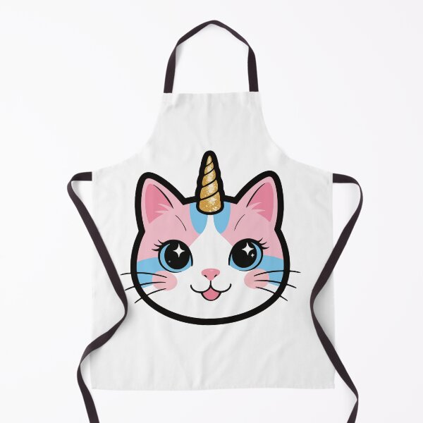 Item preview, Kawaii Caticorn Design - Pink and Blue Unicorn Cat with Gold Glitter Horn designed and sold by Liberty4Punk.