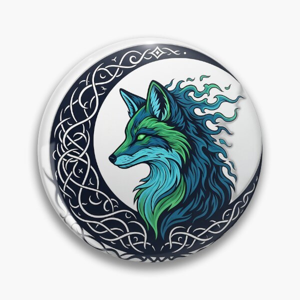 Item preview, Foxfire Familiar Moon Crest designed and sold by IllumeInk.