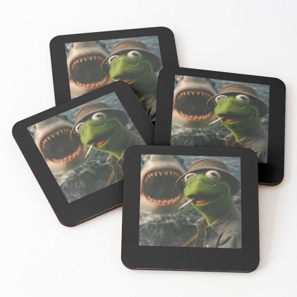 Item preview, Smoking Frog with Shark Attack Meme  designed and sold by Hedoraxe.