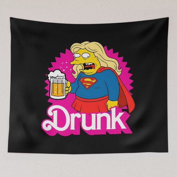 Item preview,  Drunk Supergirl  Simpsons Mashup designed and sold by ‪Mouad Elfettachi.