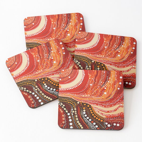 Item preview, Aboriginal Inspired Dot Art - In the Mouth of a Volcano designed and sold by GrinGalore.
