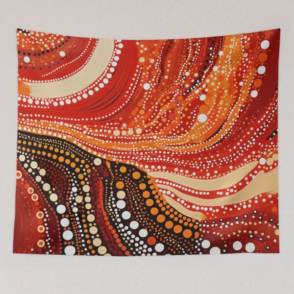 Item preview, Aboriginal Inspired Dot Art - In the Mouth of a Volcano designed and sold by GrinGalore.