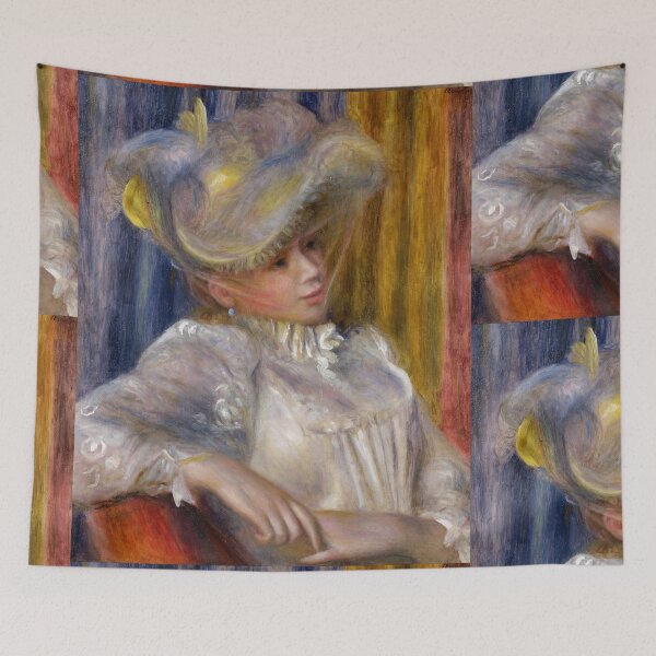 Item preview, Woman With a Hat by Pierre-Auguste Renoir: Elegant Impressionist Fashion Portrait designed and sold by artofuniverse.