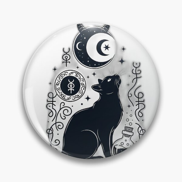 Artikelvorschau, Schwarze Katze Mondtrank-Siegel entworfen und verkauft von IllumeInk.