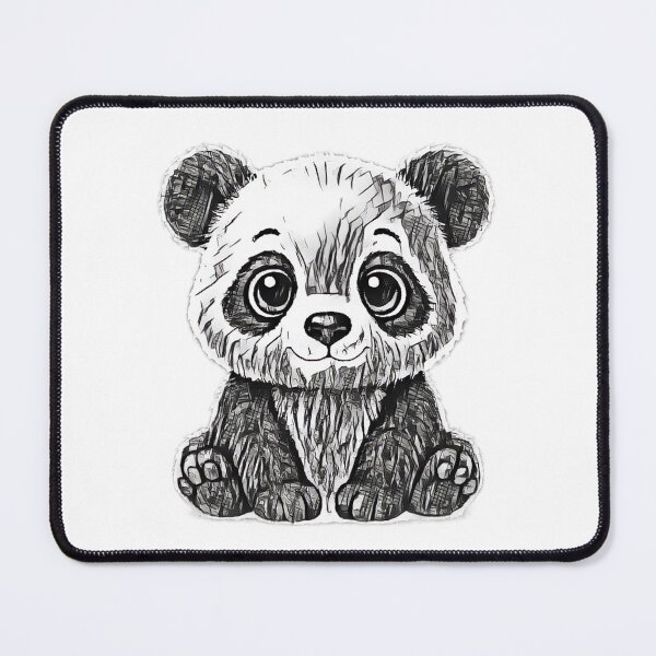 Item preview, Cute Sitting Panda Sketch – Hand Drawn Grunge Aesthetic Design designed and sold by lunadesignsmoon.