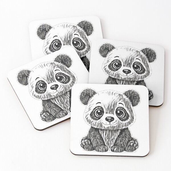 Item preview, Cute Sitting Panda Sketch – Hand Drawn Grunge Aesthetic Design designed and sold by lunadesignsmoon.