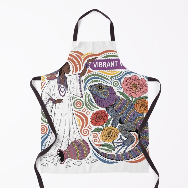 Item preview, Woman with a lizard in the style of aboriginal art designed and sold by Stellar Geometry.